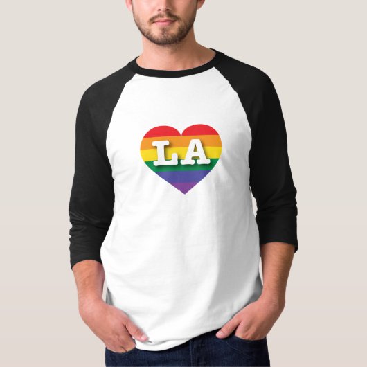 T-shirt I Love LA Rainbow Heart (Devant)