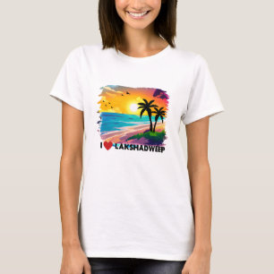 T-shirt I Love Lakshadweep beach Vacation, #Lakshadweep