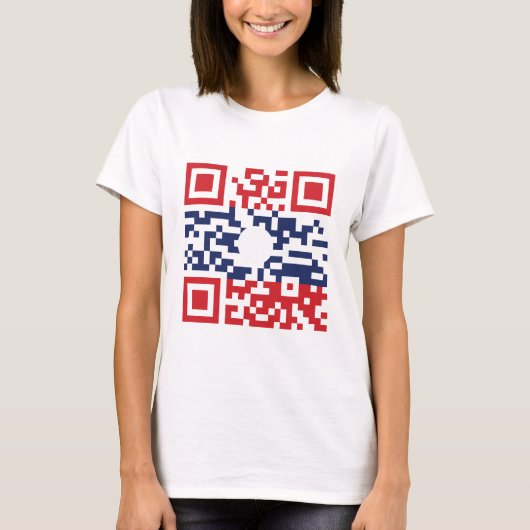 T-shirt I Love Laos (Khoy Huk Lao) Drapeau QR Code | Geek (Devant)