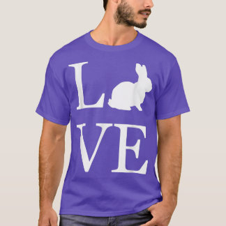 T-shirt I Love Lapin Lapin Silhouette Amoureux des animaux