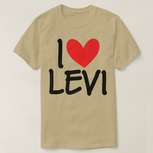 T-shirt I Love Levi Nom Hommes Personnalisés Guy BFF Ami H (Design devant)