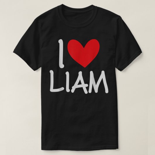 T-shirt I Love Liam Name Heart Personalized Men Guy BFF Fr (Design devant)