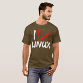 T-shirt I Love Linu with Heart tee Penguin Tu Open (Devant entier)