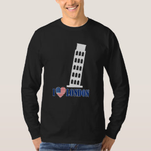 T-shirt I Love London Leaning Tower Of Pisa Italie Prank P