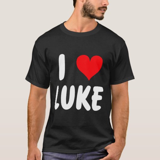 T-shirt I Love Luke - Heart - Name  (Devant)