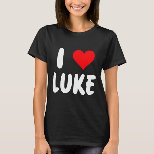 T-shirt I Love Luke - Heart - Name  (Devant)