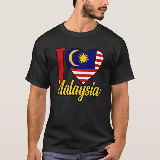 T-shirt I Love Malaysia Flag (Devant)