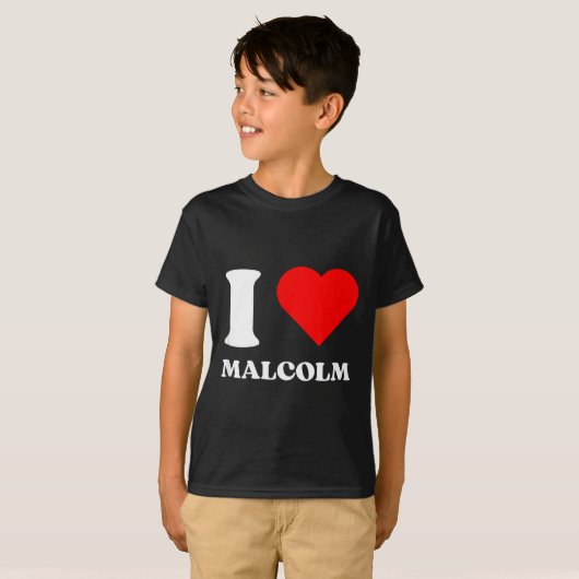 T-shirt I Love Malcolm I Heart Malcolm Name Y2k Valentines (Devant entier)