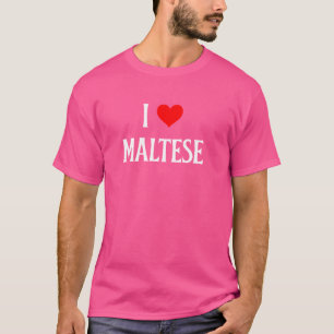 T-shirt I Love Maltese I Heart Maltese Amoureux des chiens