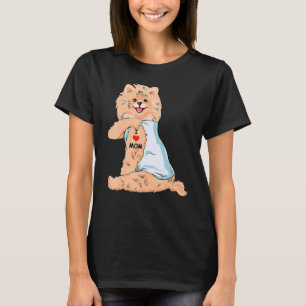 T-shirt I Love Maman Tattoo Allemand Spitz Maman Chien Fem