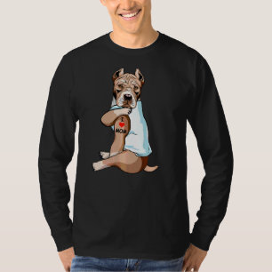 T-shirt I Love Maman Tattoo American Pit Bull Maman Chien 