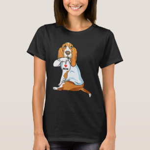 T-shirt I Love Maman Tattoo Basset Hound Maman Amoureux de