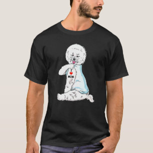 T-shirt I Love Maman Tattoo Bichon Frise Maman Chien Femme
