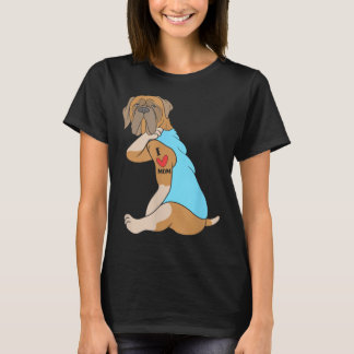 T-shirt I Love Maman Tattoo Chien Drôle Bullmastiff