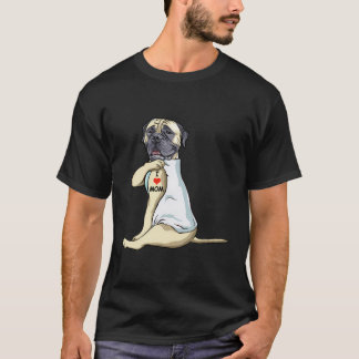T-shirt I Love Maman Tattoo Français Mastiff Maman Amoureu