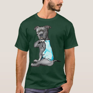 T-shirt I Love Maman Tattoo Pitbull Amoureux des chiens Ca