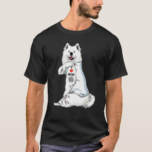 T-shirt I Love Maman Tattoo Samoyed Maman Chien Femmes