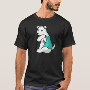 T-shirt I Love Maman Tattoo White Dog Mother