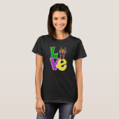 T-shirt I Love Mardi Gras Costume Doberman Chien Chien Pup (Devant entier)