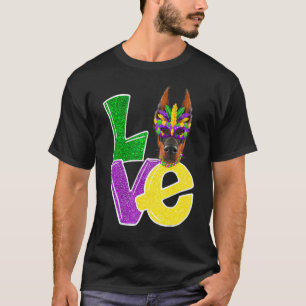 T-shirt I Love Mardi Gras Costume Doberman Chien Chien Pup