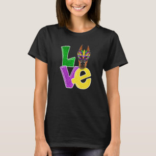 T-shirt I Love Mardi Gras Costume Doberman Chien Chien Pup