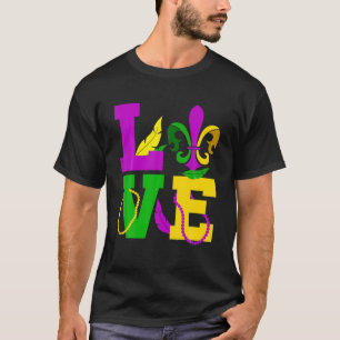 T-shirt I Love Mardi Gras Festival du Carnaval Fleur De Li