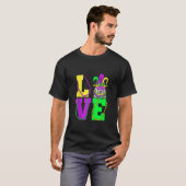 T-shirt I Love Mardi Gras Funny American Eskimo Dog Mask C (Devant entier)