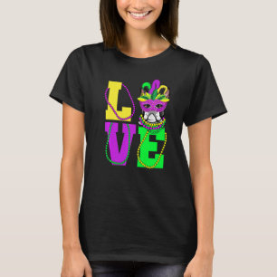 T-shirt I Love Mardi Gras Funny Boston Terrier Dog Mask Co