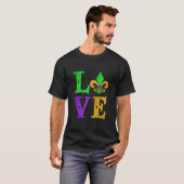 T-shirt I Love Mardi Gras Funny Mardi Gras Fleur De Lys Fe (Devant entier)