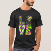 T-shirt I Love Mardi Gras Newfoundland Chien Funny Mask Fe (Devant)