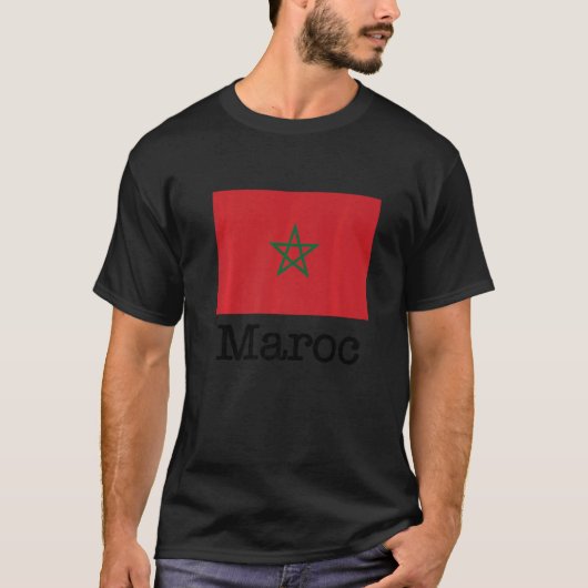 T-shirt I Love Maroc Cool Drapeau Maroc Illustration Graph (Devant)