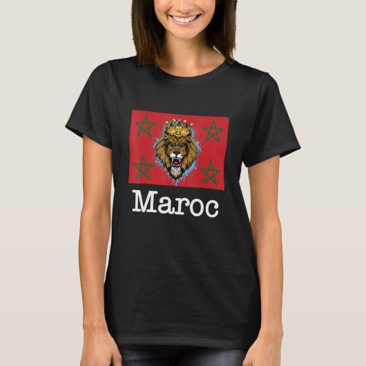 T-shirt I Love Maroc Cool Morocco Lions Illustration Graph (Devant)