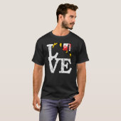 T-shirt I Love Maryland MD State Flag Baltimore Hon Distre (Devant entier)