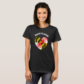 T-shirt I Love Maryland MD State Flag Heart Baltimore Hon (Devant entier)