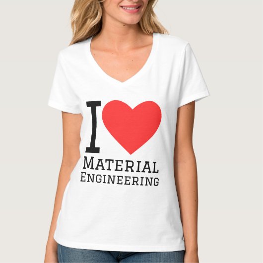 T-shirt I love material engineering (Devant)