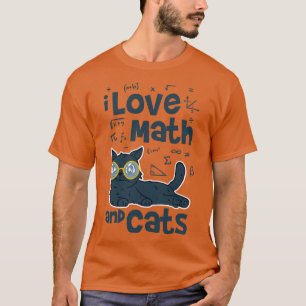 T-shirt I Love Math and Cats