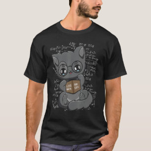 T-shirt I Love Math And Cats Black Cat Feline Mathématique