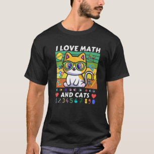 T-shirt I Love Math And Cats   Chat des maths   Formula