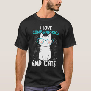 T-shirt I Love Math and Cats Combinatoire 1