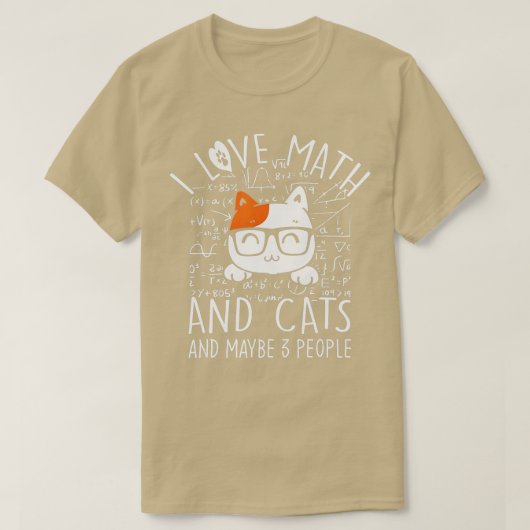 T-shirt I Love Math And Cats Funny Amoureux des chats and  (Design devant)