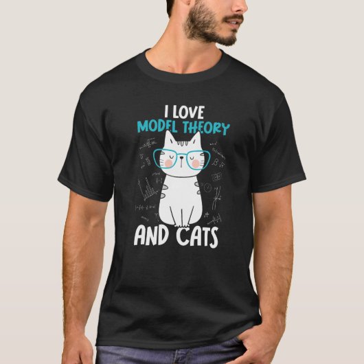 T-shirt I Love Math and Cats Model Theater 1 (Devant)