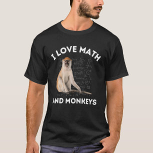 T-shirt I Love Math and Monkeys Monkey Lover Algebra Teach