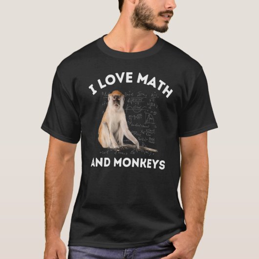 T-shirt I Love Math and Monkeys Monkey Lover Algebra Teach (Devant)