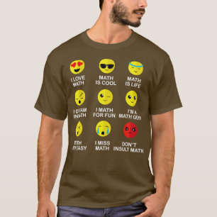 T-shirt I Love Math Emoji Funny Mathématique Enseignant Ma
