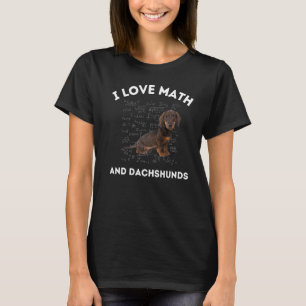 T-shirt I Love Math et Dachshunds Professeur d'algèbre de