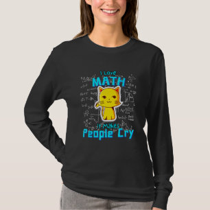T-shirt I Love Math Mathématique Chat Humour Formules Geek