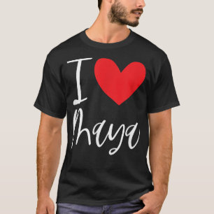 T-shirt I Love Maya Nom Femme Personnalisée BFF Frien
