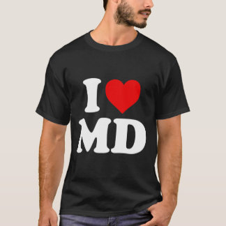 T-shirt I Love Md Heart Maryland