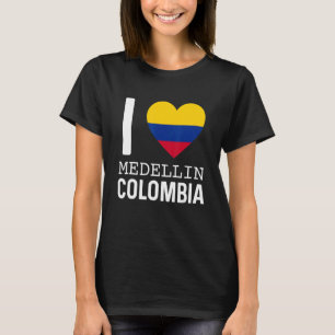 T-shirt I Love Medellin Colombia Drapeau Carte Colombian P