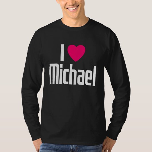 T-shirt I Love Michael Pink Heart I Heart Michael (Devant)